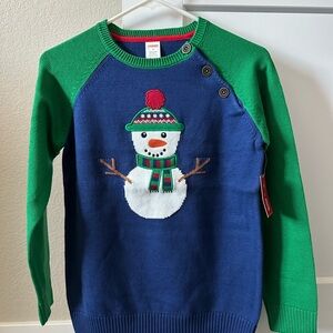 NEW Gymboree Boys’ “Holiday Express” Snowman Sweater – Size 10 (Midnight Moon)